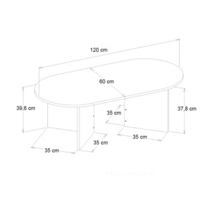 Τραπεζάκι σαλονιού Cortado Megapap χρώμα μαύρο 120x60x39,6εκ. - Image 4