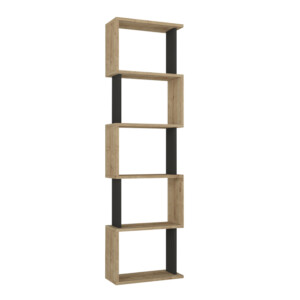 Βιβλιοθήκη Alvina Megapap χρώμα sapphire oak - ανθρακί 45x19,6x158,8εκ. - Image 4