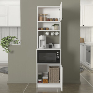 Έπιπλο κουζίνας Tuco 1 Megapap χρώμα λευκό 53,8x40x180εκ. - Image 3