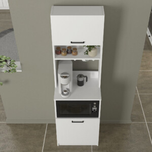 Έπιπλο κουζίνας Tuco 1 Megapap χρώμα λευκό 53,8x40x180εκ. - Image 5