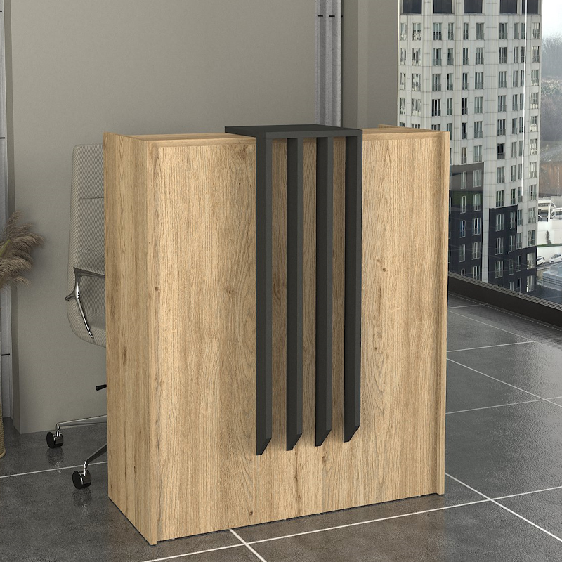 Γραφείο υποδοχής - reception Hola Megapap χρώμα sepet oak - ανθρακί 93 Γραφείο υποδοχής - reception Hola Megapap χρώμα sepet oak - ανθρακί 93