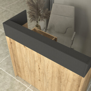 Γραφείο υποδοχής - reception Wilko Megapap με LED χρώμα sepet oak - ανθρακί 113,6x42x110εκ. - Image 4