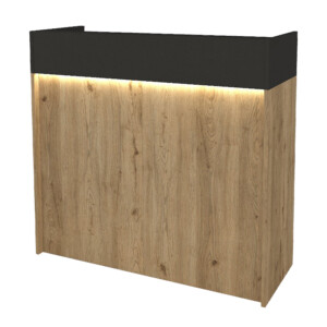 Γραφείο υποδοχής - reception Wilko Megapap με LED χρώμα sepet oak - ανθρακί 113,6x42x110εκ. - Image 5
