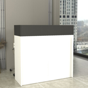 Γραφείο υποδοχής - reception Wilko Megapap με LED χρώμα λευκό - ανθρακί 113