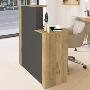 Γραφείο υποδοχής - reception Enter Megapap χρώμα sepet oak - ανθρακί 86,9x40x110,3εκ. - Image 4