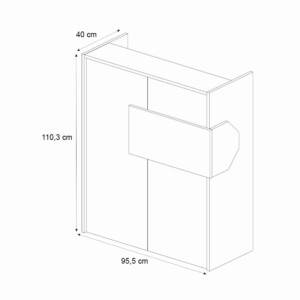 Γραφείο υποδοχής - reception Aloha Megapap με LED χρώμα ανθρακί - sepet oak 95,5x40x110,3εκ. - Image 9