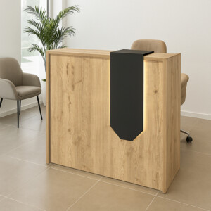 Γραφείο υποδοχής - reception Navita Megapap με LED χρώμα sepet oak - ανθρακί 113