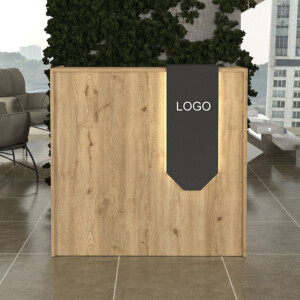 Γραφείο υποδοχής - reception Navita Megapap με LED χρώμα sepet oak - ανθρακί 113,6x42x111,8εκ. - Image 5