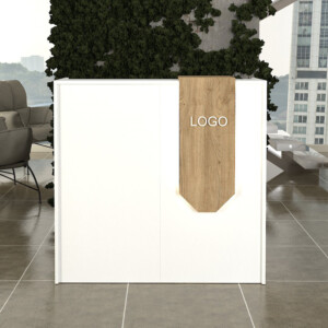 Γραφείο υποδοχής - reception Navita Megapap με LED χρώμα λευκό - sepet oak 113,6x42x111,8εκ. - Image 5