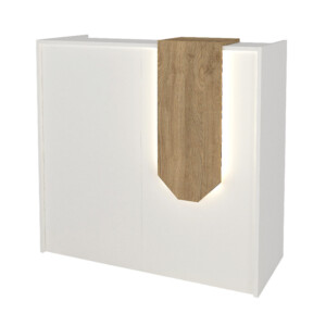 Γραφείο υποδοχής - reception Navita Megapap με LED χρώμα λευκό - sepet oak 113,6x42x111,8εκ. - Image 6