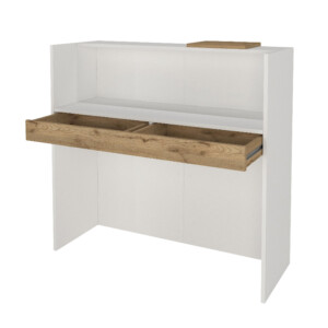 Γραφείο υποδοχής - reception Navita Megapap με LED χρώμα λευκό - sepet oak 113,6x42x111,8εκ. - Image 8