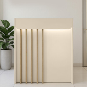 Γραφείο υποδοχής - reception Karibu Megapap με LED χρώμα sandstone - sepet oak 90x40x100εκ. - Image 2