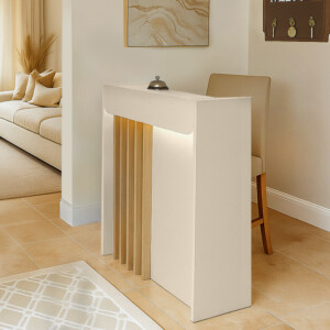 Γραφείο υποδοχής - reception Karibu Megapap με LED χρώμα sandstone - sepet oak 90x40x100εκ. - Image 3