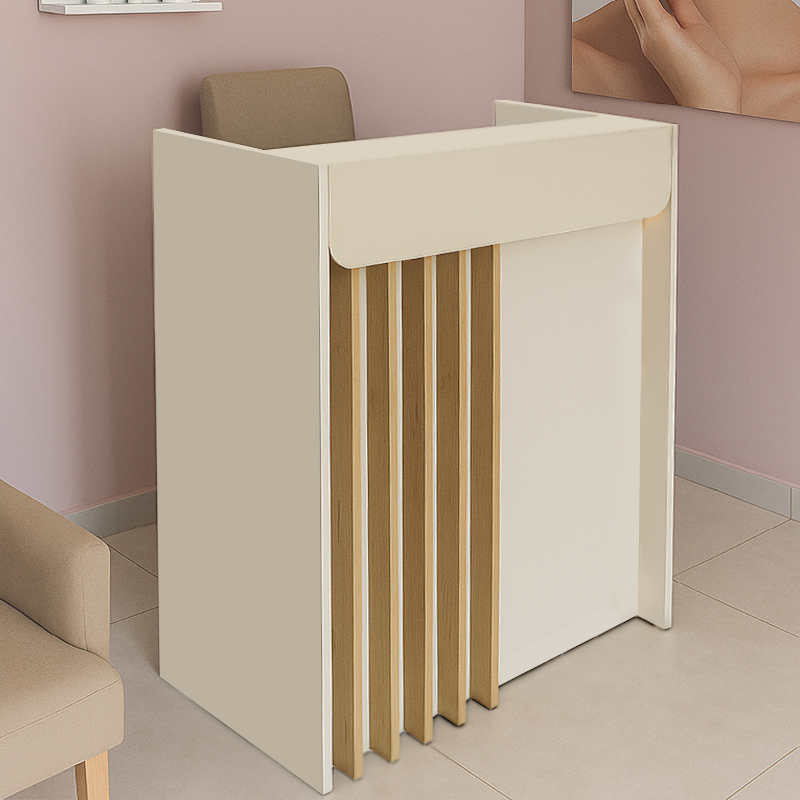 Γραφείο υποδοχής - reception Karibu Megapap με LED χρώμα sandstone - sepet oak 90x40x100εκ. Γραφείο υποδοχής - reception Karibu Megapap με LED χρώμα sandstone - sepet oak 90x40x100εκ.