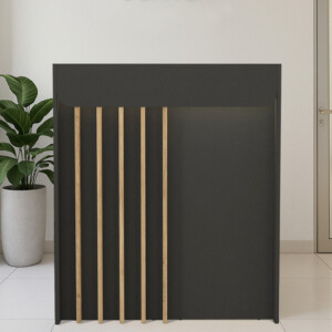 Γραφείο υποδοχής - reception Karibu Megapap με LED χρώμα ανθρακί - sepet oak 90x40x100εκ. - Image 2