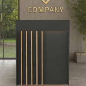 Γραφείο υποδοχής - reception Karibu Megapap με LED χρώμα ανθρακί - sepet oak 90x40x100εκ. - Image 3