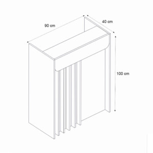 Γραφείο υποδοχής - reception Karibu Megapap με LED χρώμα ανθρακί - sepet oak 90x40x100εκ. - Image 7