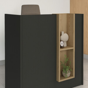 Γραφείο υποδοχής - reception Bonveno Megapap χρώμα ανθρακί - sepet oak 90x43,2x110εκ. - Image 3