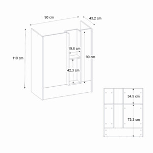 Γραφείο υποδοχής - reception Bonveno Megapap χρώμα λευκό - sepet oak 90x43,2x110εκ. - Image 7