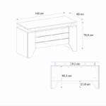 Γραφείο εργασίας Remida Megapap χρώμα sepet oak - ανθρακί 140x60x76,9εκ. - Image 5