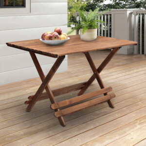 Τραπέζι πτυσσόμενο Queen Megapap από ξύλο οξιάς σε χρώμα καρυδί εμποτισμού 120x80x75εκ. - Image 2