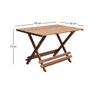 Τραπέζι πτυσσόμενο Queen Megapap από ξύλο οξιάς σε χρώμα καρυδί εμποτισμού 120x80x75εκ. - Image 6