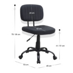 Καρέκλα γραφείου Romano Megapap από τεχνόδερμα χρώμα μαύρο 46x53x79/86εκ. - Image 10