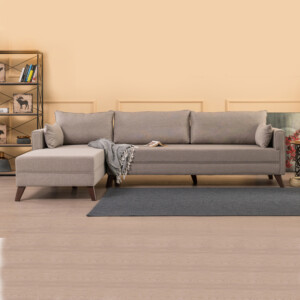 Γωνιακός καναπές Bella Megapap αριστερή γωνία υφασμάτινος χρώμα κρεμ 275x165x85εκ. - Image 3