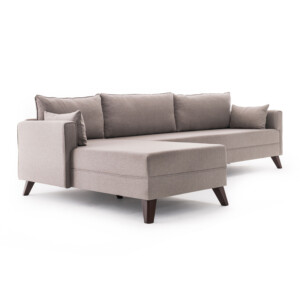 Γωνιακός καναπές Bella Megapap αριστερή γωνία υφασμάτινος χρώμα κρεμ 275x165x85εκ. - Image 6