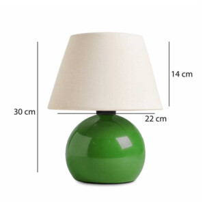 Φωτιστικό επιτραπέζιο Alaska Megapap E27 μεταλλικό - ύφασμα Pvc χρώμα πράσινο - κρεμ Ø22x30εκ. - Image 3