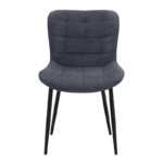 Καρέκλα τραπεζαρίας Chiara Megapap ανθρακί ύφασμα - μεταλλικό μαύρο πόδι 48x58x81εκ. - Image 5
