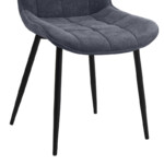 Καρέκλα τραπεζαρίας Chiara Megapap ανθρακί ύφασμα - μεταλλικό μαύρο πόδι 48x58x81εκ. - Image 10