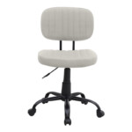 Καρέκλα γραφείου Romano Megapap από τεχνόδερμα χρώμα λευκό 46x53x79/86εκ. - Image 4