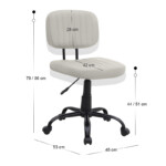 Καρέκλα γραφείου Romano Megapap από τεχνόδερμα χρώμα λευκό 46x53x79/86εκ. - Image 10