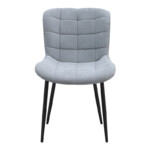 Καρέκλα τραπεζαρίας Chiara Megapap γκρι ύφασμα - μεταλλικό μαύρο πόδι 48x58x81εκ. - Image 5