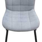 Καρέκλα τραπεζαρίας Chiara Megapap γκρι ύφασμα - μεταλλικό μαύρο πόδι 48x58x81εκ. - Image 8