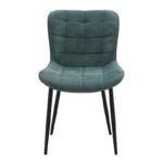 Καρέκλα τραπεζαρίας Chiara Megapap πράσινο ύφασμα - μεταλλικό μαύρο πόδι 48x58x81εκ. - Image 5