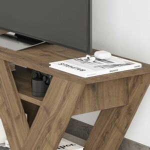 Έπιπλο τηλεόρασης Pipralla Megapap χρώμα ανοιχτό καρυδί 110x30x40εκ. - Image 3