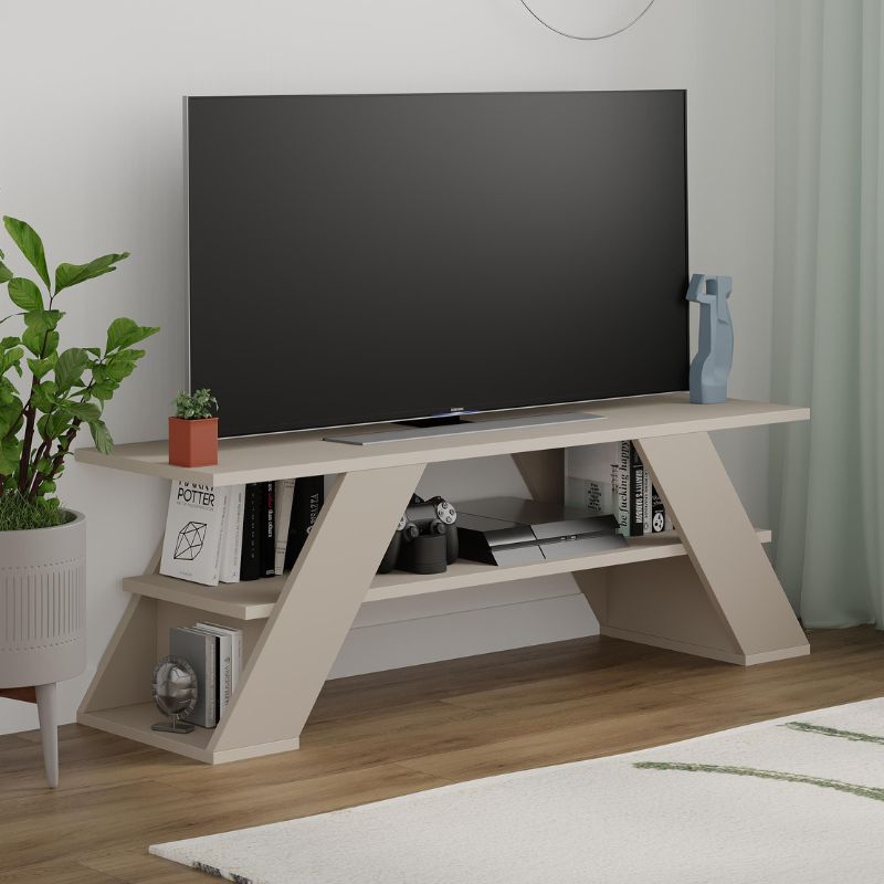 Έπιπλο τηλεόρασης Farfalla Megapap χρώμα sandstone 120x33