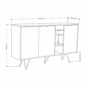 Μπουφές Clara Megapap χρώμα sandstone 142x35,6x83εκ. - Image 4