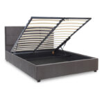 Κρεβάτι Kingston Megapap βελούδινο με αποθηκευτικό χώρο χρώμα ανθρακί 160x200εκ. - Image 4