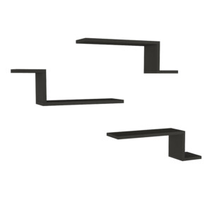 Ραφιέρα τοίχου Lowa Megapap 3 τεμαχίων χρώμα ανθρακί 57,7x14,5x18εκ. - Image 6