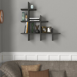 Ραφιέρα τοίχου Juke Megapap χρώμα ανθρακί 81,8x18x80εκ. - Image 3