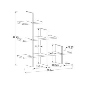 Ραφιέρα τοίχου Juke Megapap χρώμα ανθρακί 81,8x18x80εκ. - Image 6