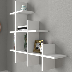 Ραφιέρα τοίχου Juke Megapap χρώμα λευκό 81,8x18x80εκ. - Image 4