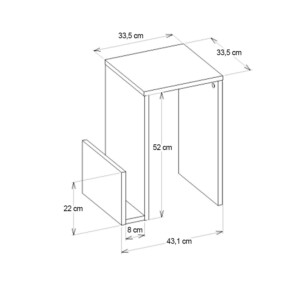 Τραπεζάκι βοηθητικό Regnar Megapap χρώμα λευκό  43,1x33,5x52εκ. - Image 7