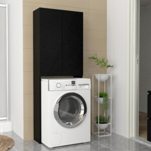 Έπιπλο πλυντηρίου Romme Megapap χρώμα μαύρο 65x27,1x180εκ. - Image 3