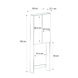 Έπιπλο πλυντηρίου Romme Megapap χρώμα μαύρο 65x27,1x180εκ. - Image 7