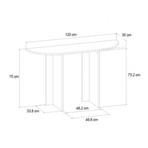 Κονσόλα Cortado Megapap χρώμα sapphire oak 120x35x75εκ. - Image 6