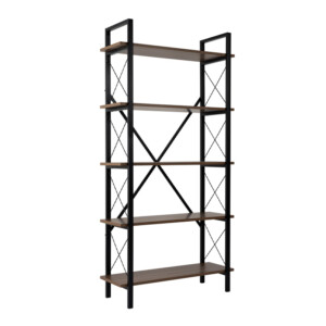 Βιβλιοθήκη Elysian Megapap χρώμα καρυδί - μαύρο 90x33,5x180εκ. - Image 4